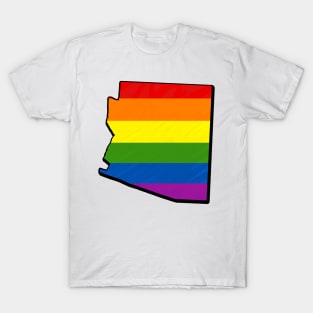 Rainbow Arizona Outline T-Shirt